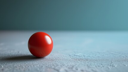 Bright Red Sphere on Minimalist Textured Surface in Soft Light