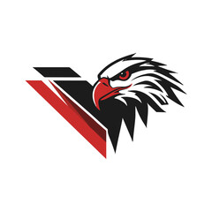 Majestic Eagle Logo, Bold Falcon Emblem, Dynamic Bird Design for Branding, Professional Identity, and Team Sports