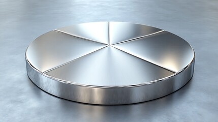 Metallic Pie Chart Showing Five Equal Segments