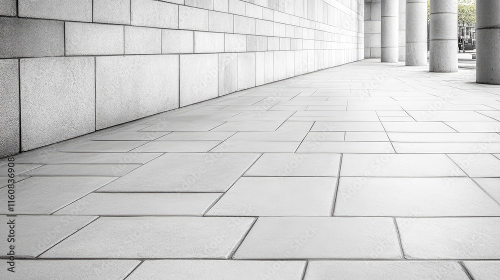 Poster this architectural feature showcases a concrete wall with rounded corners and a horizontal line, emp