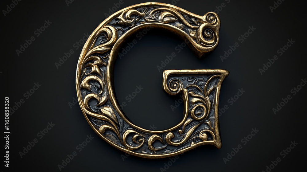 Fototapete set of alphabet symbols and elements of letter g, such a logo. rasterized version also available in 
