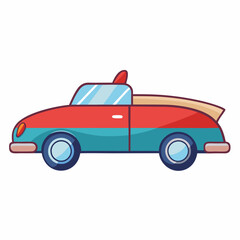 simple surfing Soft-top vector with white background