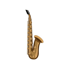Naklejka premium alto saxophone cartoon. tenor soprano, reed brass, woodwind keys alto saxophone sign. isolated symbol vector illustration