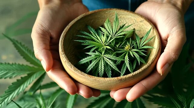 Cannabis Cookies on Green Surface with Hemp Leaf Accents