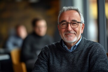 Mature businessman in meeting with his colleagues, Generative AI