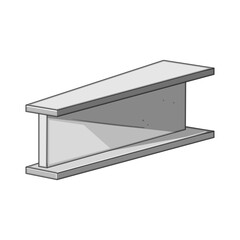 load steel beam cartoon. structure fabrication, welding tensile, reinforcement girder load steel beam sign. isolated symbol vector illustration