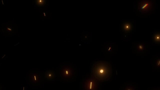 Hello February: golden animated text on black background with particles