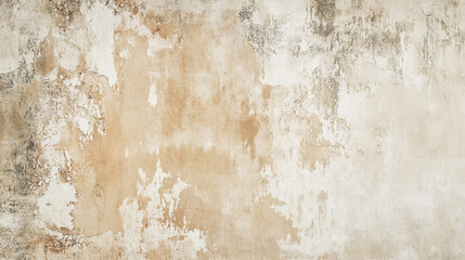 Textured wall with peeling layers revealing earthy tones and weathered appearance