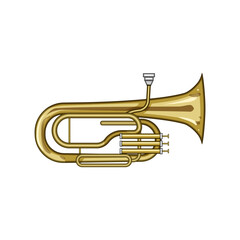 Naklejka premium orchestra tuba cartoon. band sound, valve mouthpiece, bell concert orchestra tuba sign. isolated symbol vector illustration
