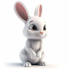 Obraz premium Cute Cartoon Rabbit with Big Ears and Playful Expression