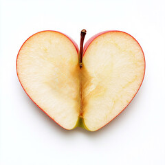 heart shaped halved apple