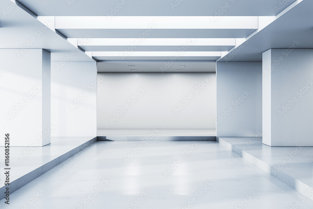 Aufkleber minimalist white empty interior with geometric design and clean surfaces in modern architecture, fea