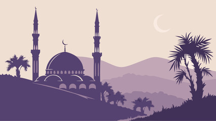 silhouette of mosque