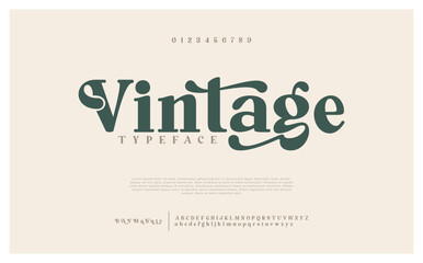 Elegant minimalist alphabet typeface display font vector. Luxury typography style alphabet illustration.
