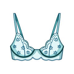 delicate bra lace cartoon. feminine intimate, fashion undergarment, comfort style delicate bra lace sign. isolated symbol vector illustration