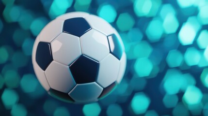 Obraz premium A Close-Up View of a Soccer Ball Against a Sparkling Background