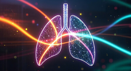 Abstract Visualization of Lungs with Neural Network and Digital Connections