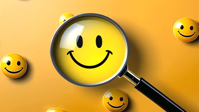 Focus on Positive Feedback with Magnifying Glass Emoticons