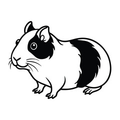 Line art illustration of a curious guinea pig.eps