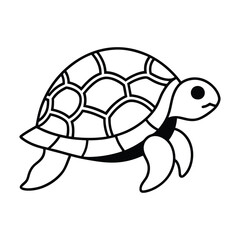Line art illustration of a turtle.eps