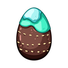 surprise chocolate egg cartoon. treat hollow, sweet dessert, shell foil surprise chocolate egg sign. isolated symbol vector illustration