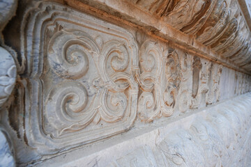 Sumeru throne in the wall of the Wisdom-Sea Temple, The Liangless Buddha Temple at the top of Wanshou Mountain in Summer Palace in Beijing.