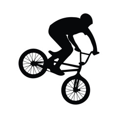 Obraz premium Silhouette cycle vector on white background