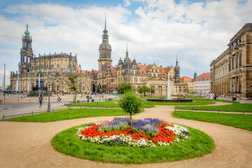 Dresden, Theaterplatz mit Residenzschloss 