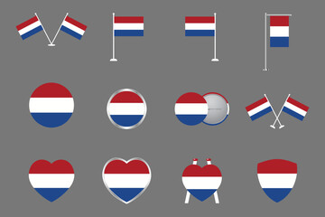 Flag of Netherlands Set, Original and simple Netherlands flag Bundle, vector illustration of Netherlands flag Collection
