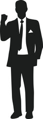 Confident Businessman Silhouette in Formal Suit Vector Illustration