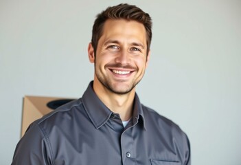 Fototapeta premium Portrait of a male delivery service worker