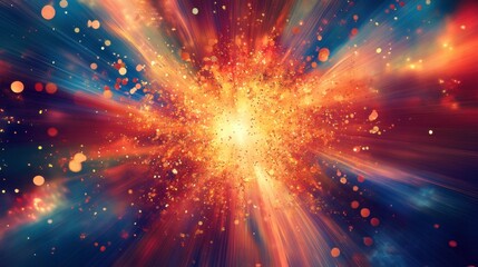 Create a dynamic confetti explosion on a bold, bright background, with shimmering metallic accents to add a touch of elegance for romantic celebrations or wedding flyers."