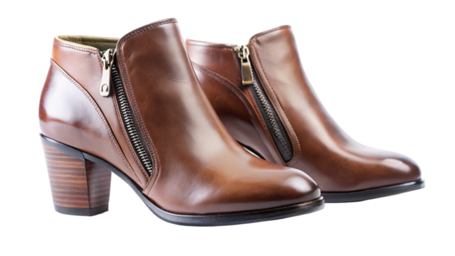 pair of brown leather shoes