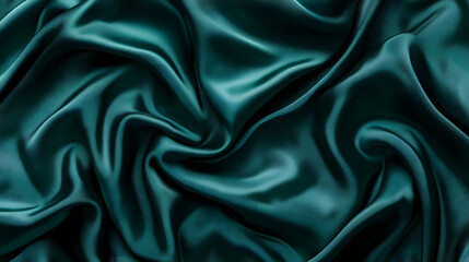 Luxurious deep emerald green satin fabric with smooth, flowing texture, perfect for elegant designs and stylish decor. rich color adds sophistication and depth to any project