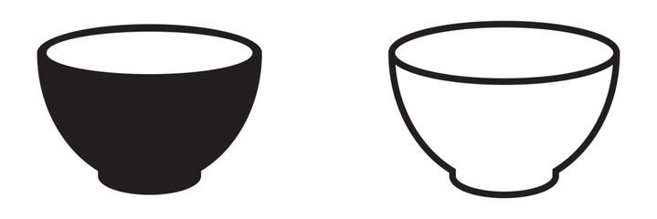 Soup bowl meal vector icon set. Bowl vector icon. Vector icon illustration of a bowl. Flat style bowl icon. EPS 10