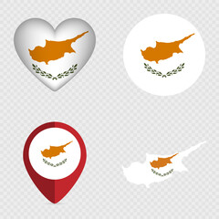 Republic of Cyprus Flag Icons Pack. Vector illustration.