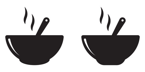 Bowl icon set. Set of kitchen utensils, food icon vector design template. Bowl icon vector illustration.