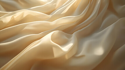 Obraz premium Soft beige fabric drapes elegantly, creating gentle waves and folds. warm tan tones add depth and texture, evoking sense of calm and sophistication