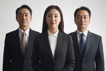 business people. Isolated over white background, Generative AI