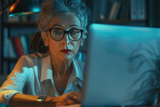 Shot of an attractive mature businesswoman working on laptop in her workstation.