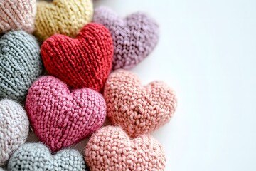 Obraz premium cute realistic knitted Valentines Day Wallpaper Images