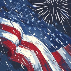 4th july usa -independence day with American flag party background
