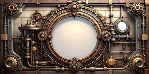 Steampunk Mechanical Vault Door with Intricate Gears