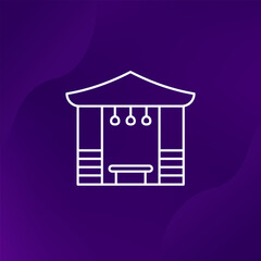 gazebo or pavilion icon, line vector design