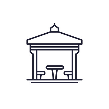 recommend clip art: gazebo icon on white, line vector