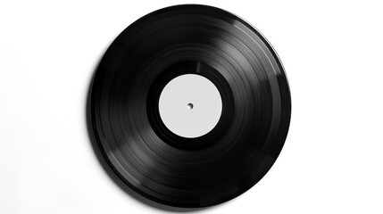 Obraz premium Black vinyl record with white label.