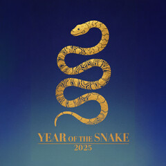 2025 Year Of The Snake - Lunar New Year. Blank template. Design illustration. Space for copy. Conceptual. Flowing. Abstract background. Elegant. Corporate. Marketing. Poster