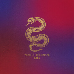 Obraz premium 2025 Year Of The Snake - Lunar New Year. Blank template. Design illustration. Space for copy. Conceptual. Flowing. Abstract background. Elegant. Corporate. Marketing. Poster