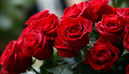 Fototapeta premium Bouquet of Red Roses – Romantic Valentine's Day Floral Arrangement for Love and Celebration