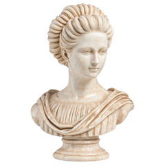 Obraz premium classical marble bust of woman with intricate curls and draped attire
